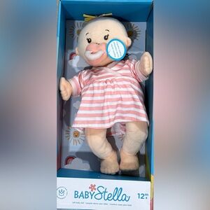 Baby Stella Plush Doll in Pink Striped Dress